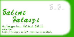 balint halaszi business card